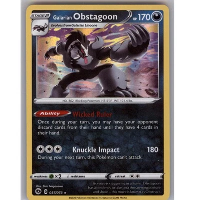 Galarian Obstagoon Holo Holo Rare Champion's Path 37/73 NM - Image 1 of 2