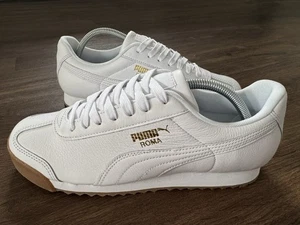 Puma Roma Men’s Terrace Leather Trainers, Triple White - Size 8 (366408 01) - Picture 1 of 14