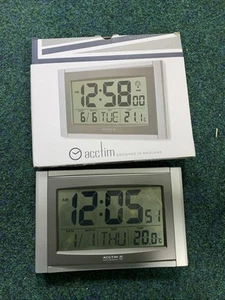 Acctim Stratus Digital Wall/Desk Clock Radio Controlled Tabletop LCD Display Da - Picture 1 of 4
