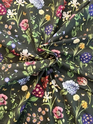 Vestido Oscar de La Renta Tela Deadstock Floral Algodón Popelina Foto 1 de 4