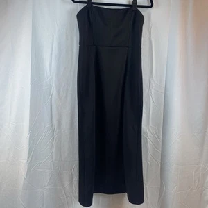 Neu schwarz trägerlos Korsett Top Seitenschlitz langes Kleid Dress Damengröße 8 - Bild 1 von 10
