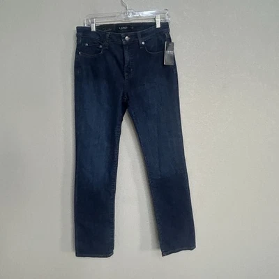 NWT Lauren Ralph Lauren Women’s Mid-Rise Straight Leg Jeans 8 Blue Super Stretch - Image 1 of 4