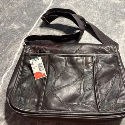 Vintage Chocolate Brown Patchwork Cross Body Bag  NWT - Image 1 of 4