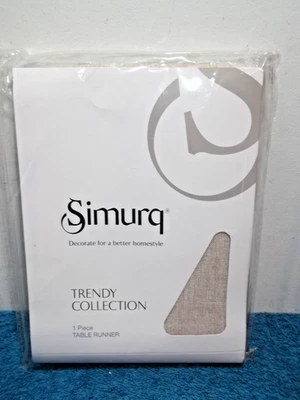 THICK POLYESTER TABLE RUNNER - BEIGE - SIMURQ TRENDY COLLECTION (40 x 160) - NEW - Image 1 of 4