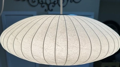 Vintage George Nelson Gossamer Designs MCM Bubble Saucer Pendant Lamp 18" x 7” - Image 1 of 4