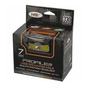 NGT 7 Light Multi-Function Headlight 330 Lumens USB Rechargable Motion Sensor - Picture 1 of 1