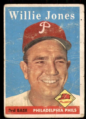 1958 Topps #181 Willie Jones Poor Pliegues Philadelphia Phillies Foto 1 de 2