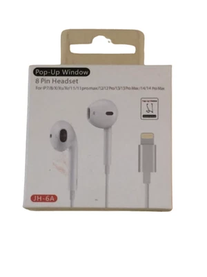 Pop-Up Window-  8 Pin Headset – Model JH-6A – For iPhone 7 to iPhone 14 Pro Max - Image 1 of 4