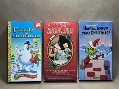 Frosty The Snowman, Year Without Santa, How The Grinch Stole Christmas VHS LOT - image 1 of 4