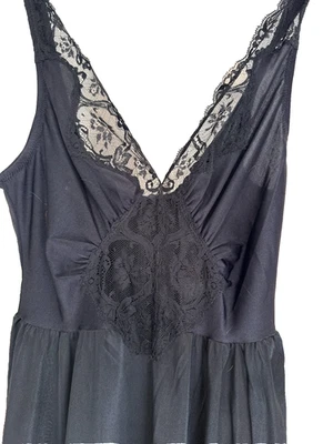 Conjunto de camisón estilo vestido sin mangas estilo y bata vintage Olga Bodysilk S/M Foto 1 de 4