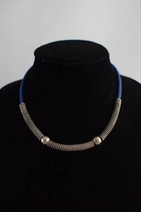 Collar De Colección Tr-50 Taxco México Plata de Ley 925 Deslizante y Cuerda de Cuero - Imagen 1 de 8
