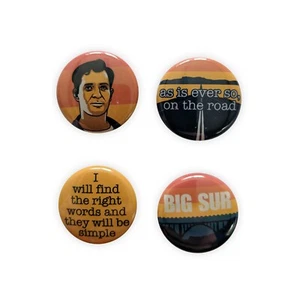 Jack Kerouac inspired badge set! "On The Road" beat generation, jazz, big sur - Picture 1 of 1