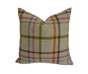 Abraham Moon - Multicheck - Grau - Karierter Kissenbezug aus 100% reiner Schurwolle - Bild 1 von 2