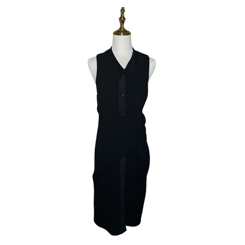 Abito body nero senza maniche Alexander Wang taglia 6 incrociato davanti scollo a V