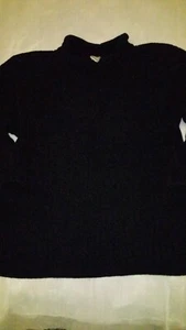 Pullover Samt Vintage Schwarz Strick XL 48/50 Dehnbar Über Größe  - Bild 1 von 11