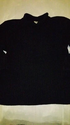 Pullover Samt Vintage Schwarz Strick XL 48/50 Dehnbar Über Größe  - Bild 1 von 4