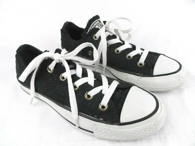 Converse All Star Ox Black eyelet Low Womens Sneakers Size 6 - Image 1 of 4