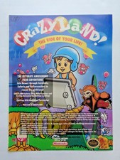 Vintage Nintendo CRAZY LAND Video Game Magazine Ad Poster Memorabilia Amusement