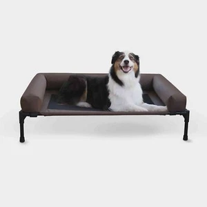 Pet Dog Bed Large Fluffy Cushion Comfort Waterproof Chocolate Black Mesh 8 Lb - Picture 1 of 6