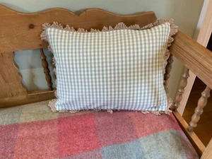 1 reversible cushion cover Susie Watson gingham + beech fan trim - Picture 1 of 3