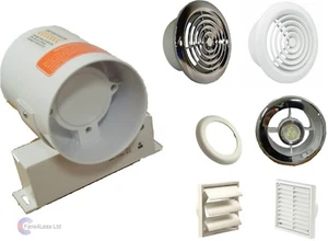 Inline Bad Dunstabzugshaube Lichtset / ohne Licht 100m³/h Kondenswasser Dusche - Bild 1 von 10