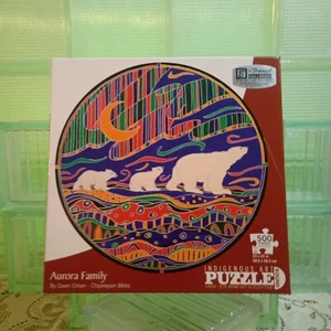 500 Pc Round Puzzle Indigenous Art Collection Dawn Oman Aurora Northern Lights - Picture 1 of 6