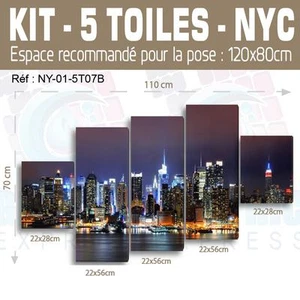 110x70cm - Set 5 GEMÄLDE BEDRUCKT GEMÄLDE STOFF NEU DEKO YORK-NY-01 - Bild 1 von 31