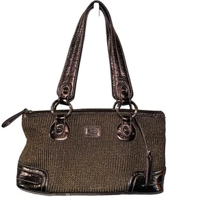 The Sak Metallic Bronze Crochet Woven Double Handle Shoulder Bag EUC - Picture 1 of 6