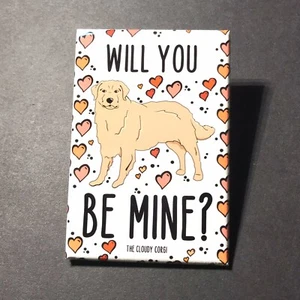Golden Retriever Dog and Hearts Magnet Valentines Day Gifts Holiday Home Decor - Picture 1 of 12