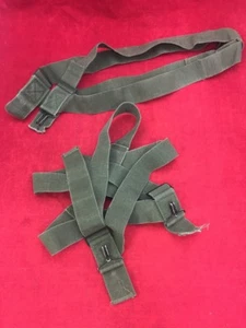Lot Of 2 OD Green Army Trouser Suspenders One Size - Picture 1 of 5