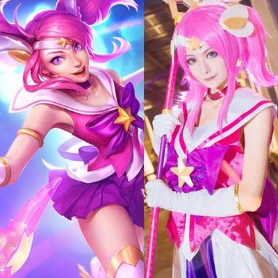 Лига легенд LOL Star Guardian Lux косплей костюм карнавальный костюм парик оружие - Изображение 1 из 4