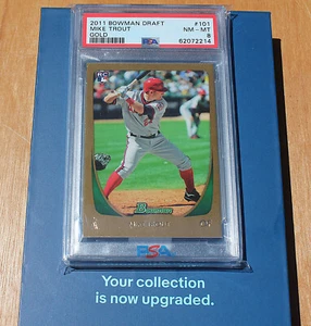 MIKE TROUT ROOKIE: 2011 BOWMAN DRAFT GOLD #101 NEAR MINT-MINT PSA 8 - Picture 1 of 1