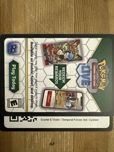 Pokémon TCGO Scarlet & Violet Temporal Forces 3pk: Cyclizar ONLINE CODE EMAILED - Picture 1 of 1