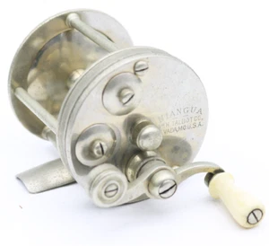 Carrete de pesca antiguo NIANGUA por WM H TALBOT Nevada, MO fundición zafiro con joyas - Imagen 1 de 9