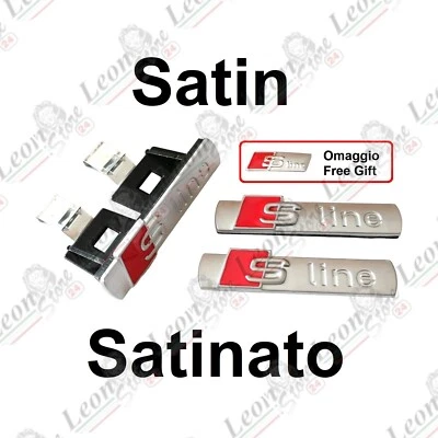 Kit per Audi S-Line Satinato adesivo 72 x 17 mm Logo Stemma Fregio A3 Q3 A4 Q5