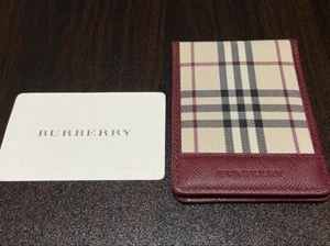 BURBERRY Nova Check Canvas Leather Bi-Fold Card Holder Wallet New - Picture 1 of 8