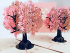 Origami Pop Cards Pink Japanese Maple Tree 3D Pop Up Greeting Card Birthday Fun