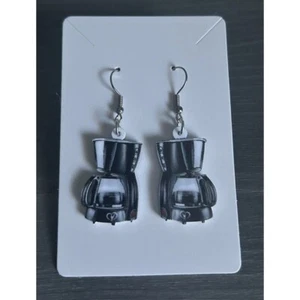 Coffee Maker Earrings Dangle Drop Novelty Quirky Fun Gift - Picture 1 of 3