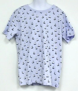 Crewcuts Boy Short Sleeve Shirt Blue with Sailboats all over short sleeve 10 12 - Picture 1 of 5