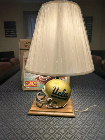 UCLA Bruins Mini Helmet Lamp by Riddell 17- inches high Never Used Rare Cover