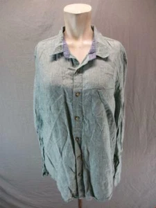 Camisa informal abotonada manga larga 100 % lino verde talla L de Gap 1901 para hombre 6G126 - Imagen 1 de 7