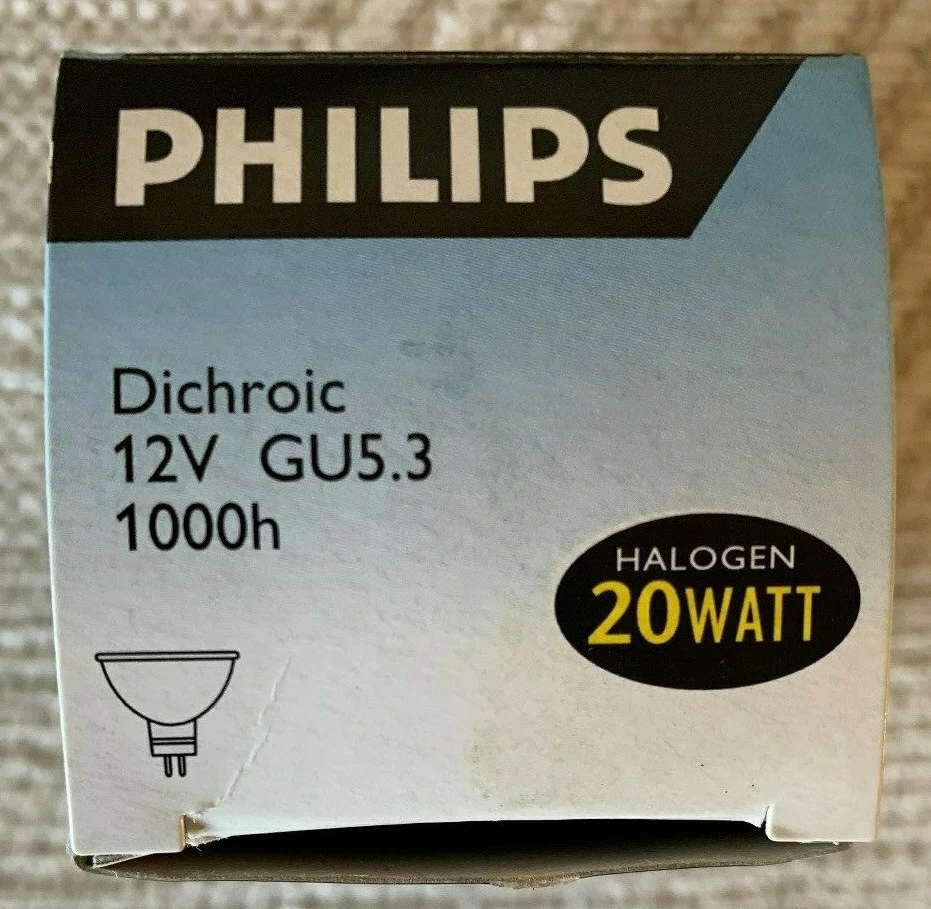 PHILIPS MR16 20W 12V Halogen Spotlight GU5.3 Light Bulb x 1 - Image 1 of 1