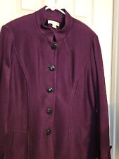 Coldwater Creek Women's Purple Double Knit Button-Front Jacket Size 16
