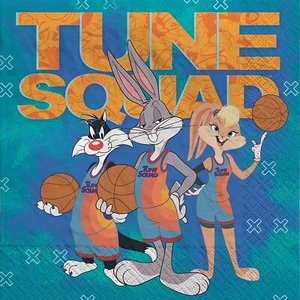 Space Jam Tune Squad Party Beverage Napkins 5" x 5" 2 Ply 16 Pack - Picture 1 of 1