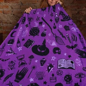 Halloween Blanket 50x60 Inches Flannel Halloween Throw Blanket White Spooky B... - Picture 1 of 6