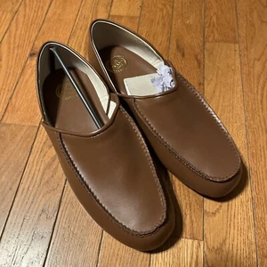 L.B. Zapatillas informales Evans Chicopee mocasín marrón para hombre 2198 talla 8,5 EEE - Imagen 1 de 3