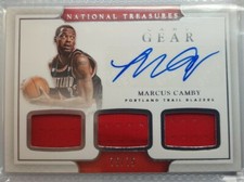 2016-17 National Treasures Game Gear Triple Jersey Auto Marcus Camby #75/75
