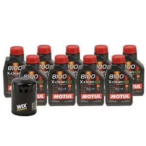 9L Motul 8100 X-CLEAN EFE 5W30 Wix Filter Motor Oil Change Kit For LR3 XJR XK V8 - Picture 1 of 1