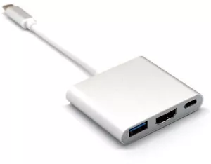 Typ C USB 3.1 Stecker auf USB-C Buchse & 4K HDMI Buchse 3.0 Adapterkabel 3 in1 Hub - Bild 1 von 6