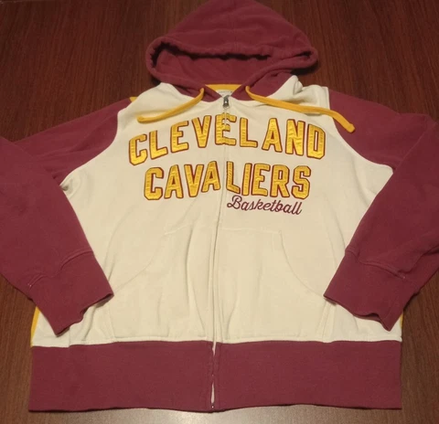 VTG Cleveland Cavaliers Zip Hoodie Women's Xl White Cover